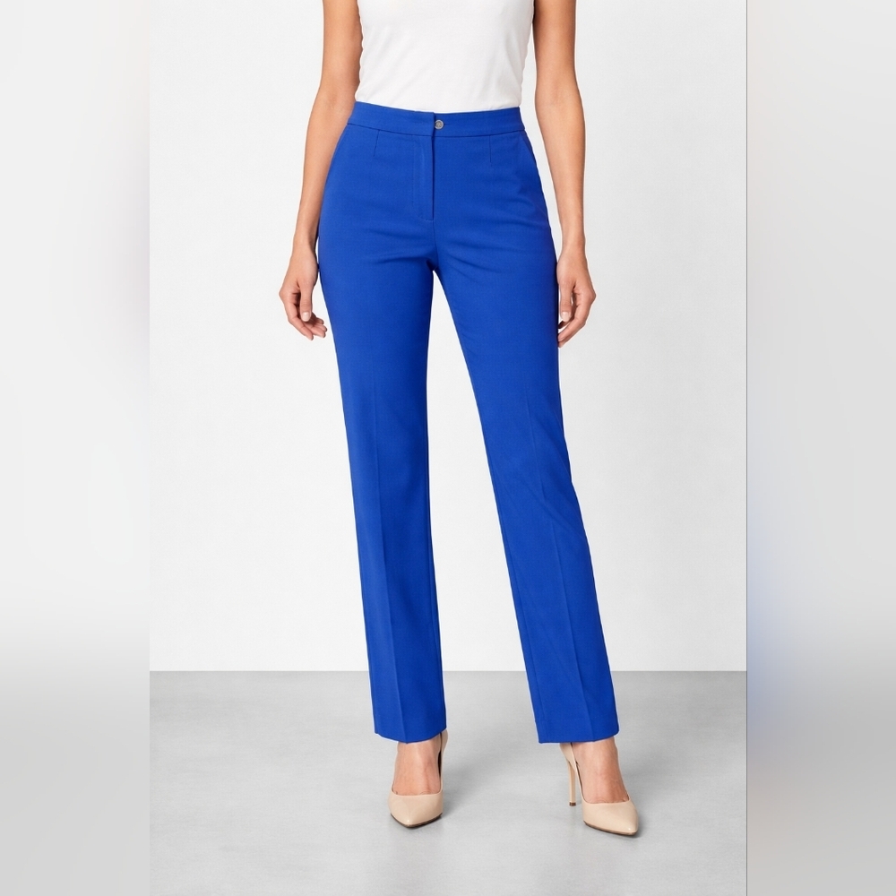 Calvin Klein Royal Blue Stretch Flat-Front Dress Pants Petite 10P #1444